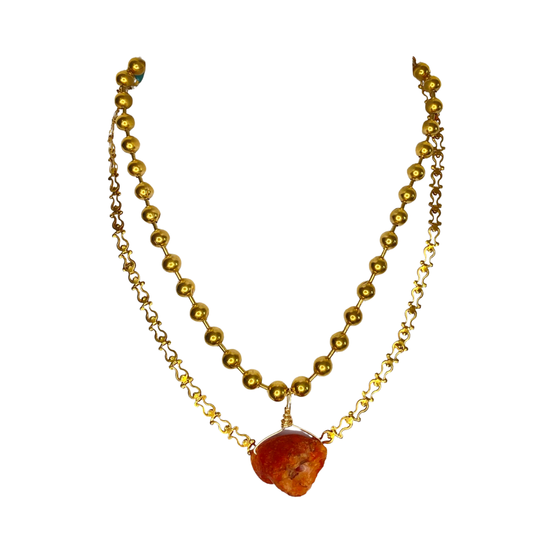 Carnelian 18” Doble Layered Princess Necklace