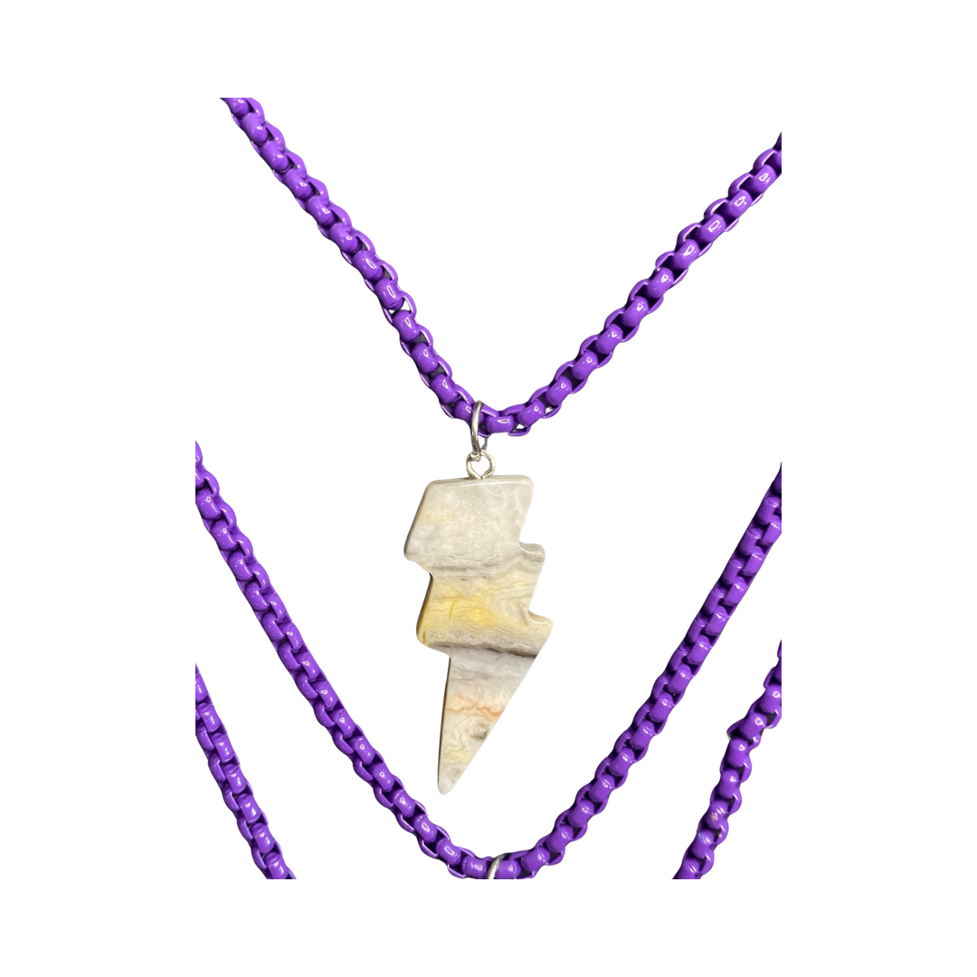 Agate Purple Layered Chains 16” Choker Necklace