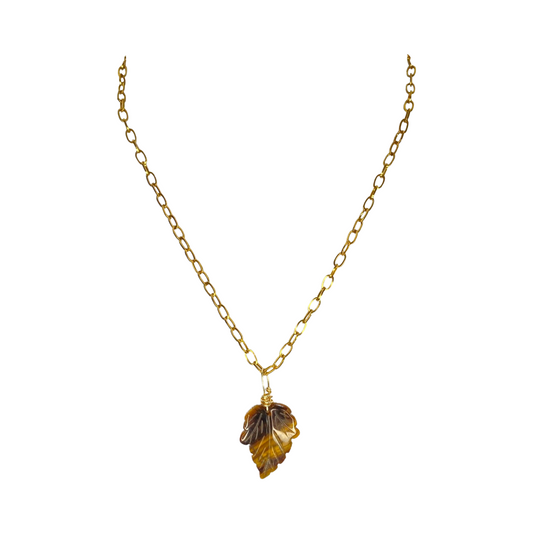 Tiger Eye Leaf  17“ Princess Necklace