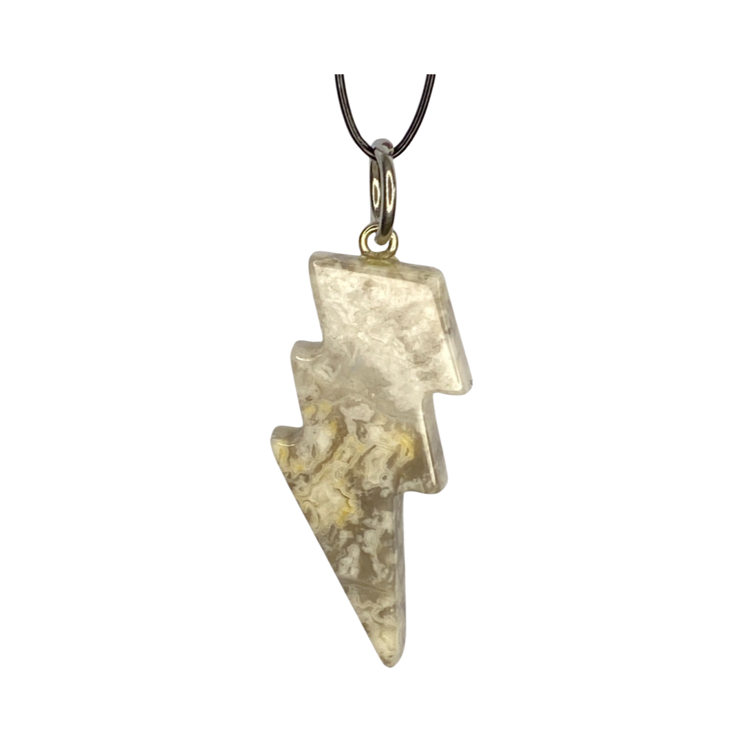 Agate Lighting Bolt 30” Opera Necklace