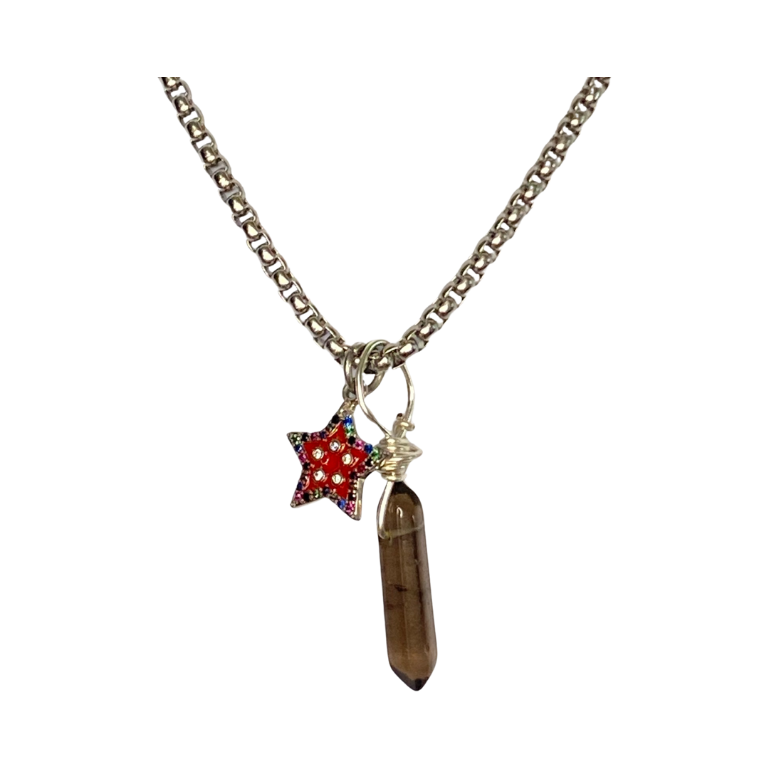 Smoky Quartz & Colorful Rhinestone’s Star Shape