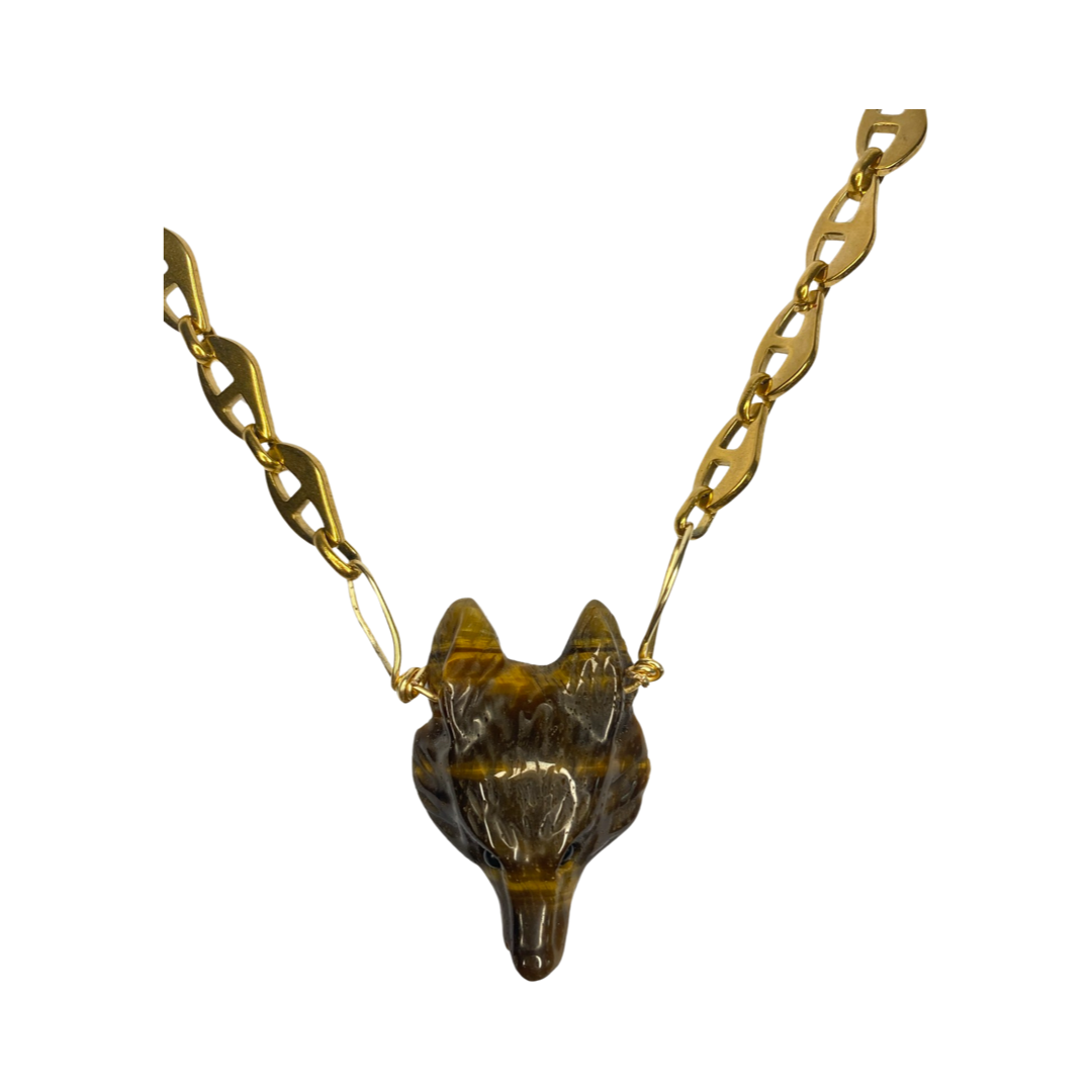 Tiger Eye Fox 18” Princess Necklace