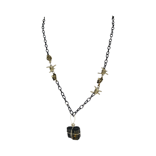 Black Tourmaline 20” Matinee Necklace