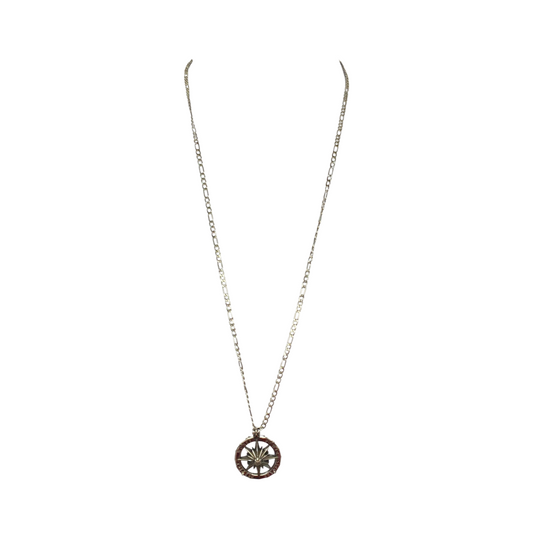 Stainless Steel Wind Flower & Compass 32” Opera Necklace