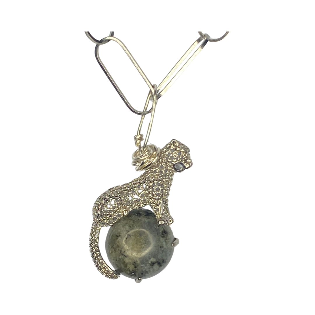 Cheetah Labradorite 22” Matinee Necklace